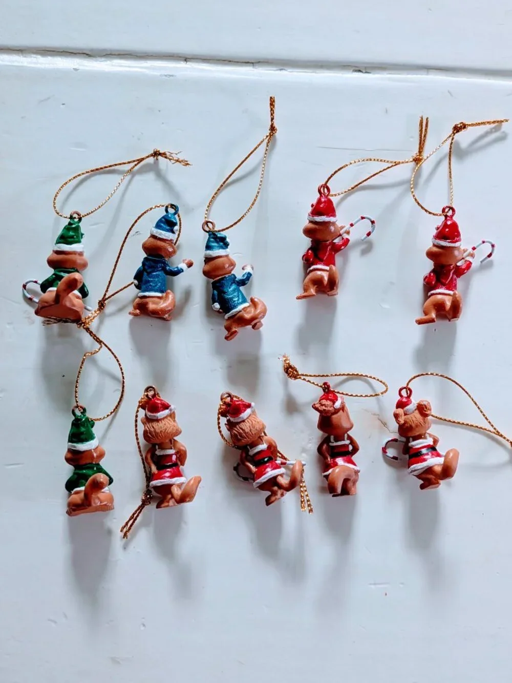 Lot of 10 VTG Alvin & Chipmunks Christmas Ornaments Mini Figures Santa 90s Rare